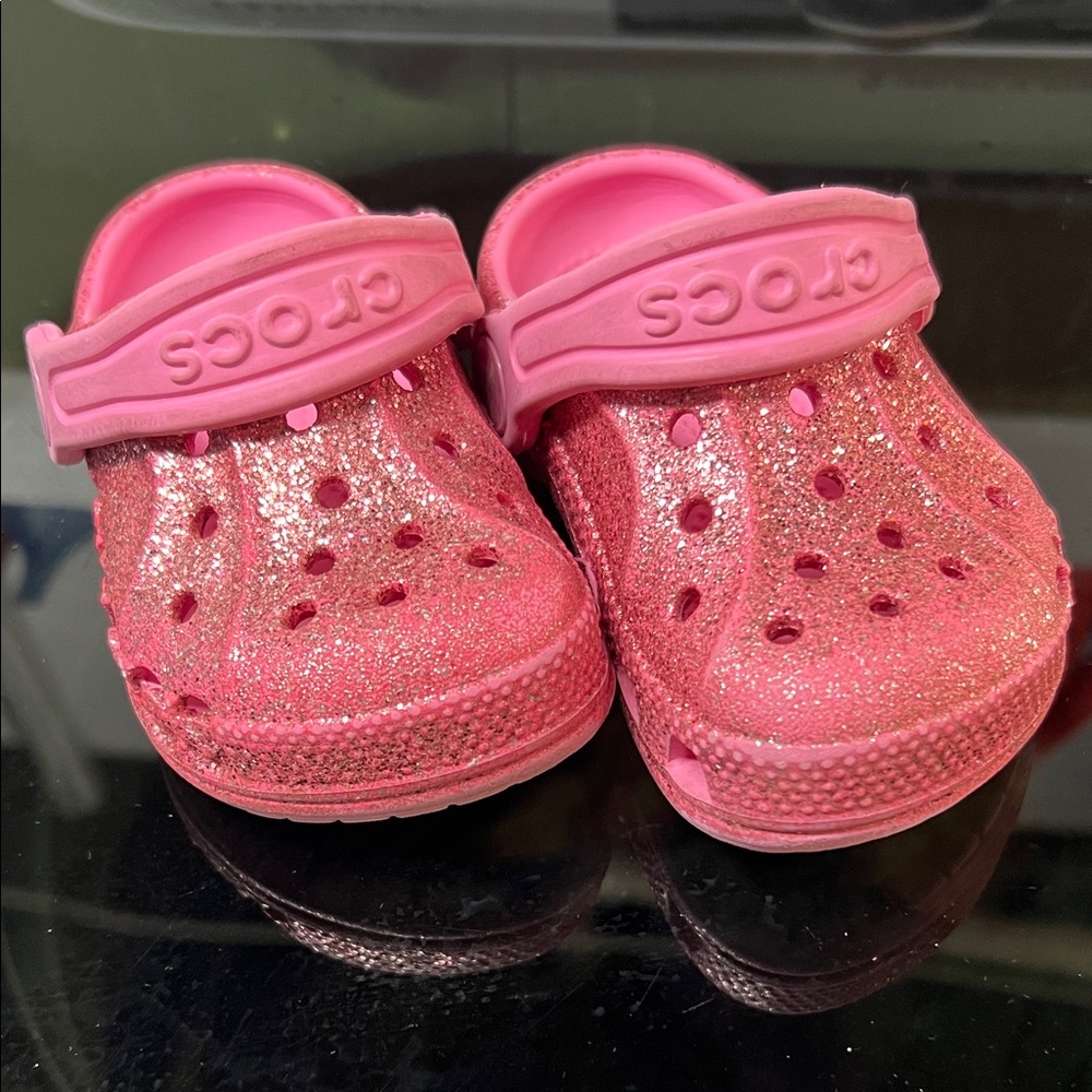 CROCS Kids Glittery Pink Clogs